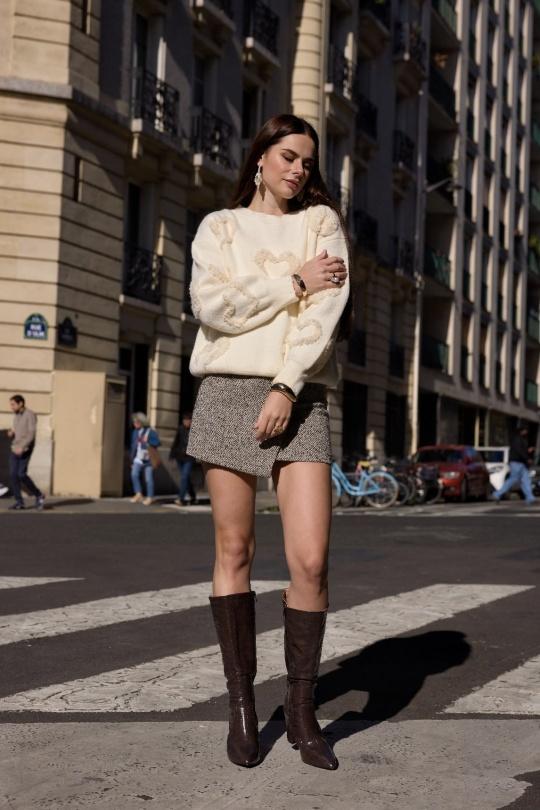 Pulls Femme Beige FRIME 572 Efashion Paris