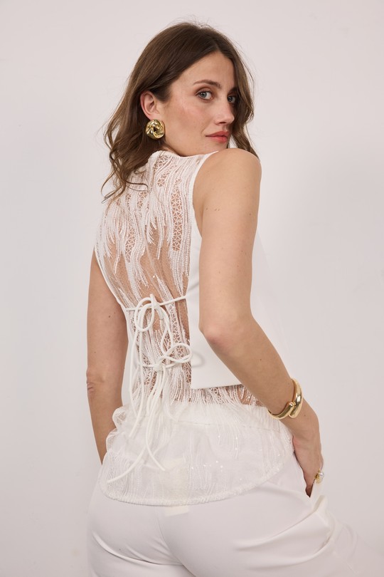 Tops Femme Blanc FRIME 2660 Efashion Paris