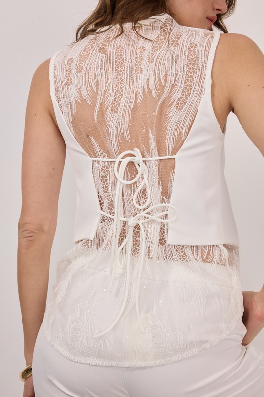 Tops Femme Blanc FRIME 2660 Efashion Paris