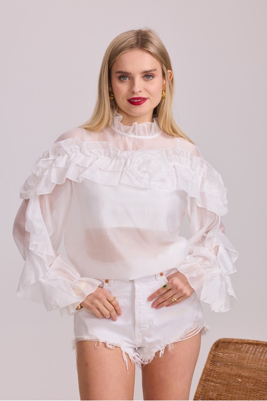 Tops Femme Blanc FRIME 2617 Efashion Paris