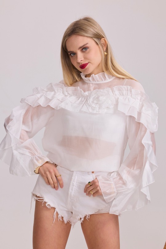 Tops Femme Blanc FRIME 2617 Efashion Paris