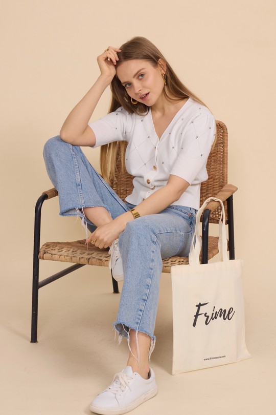 Tops Femme Blanc FRIME 563 Efashion Paris