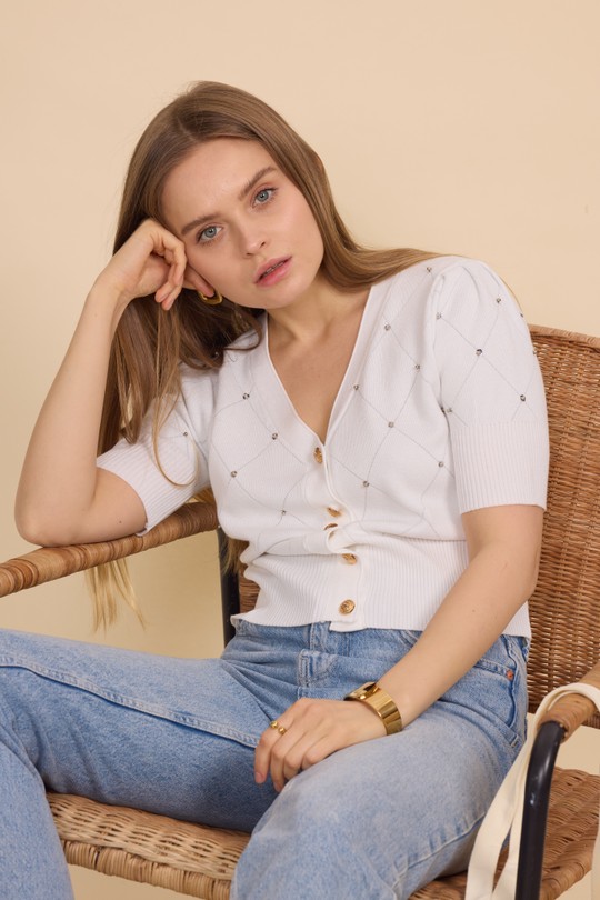 Tops Femme Blanc FRIME 563 Efashion Paris