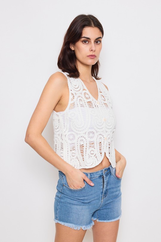 Tops Femme Blanc FRIME 2503 Efashion Paris