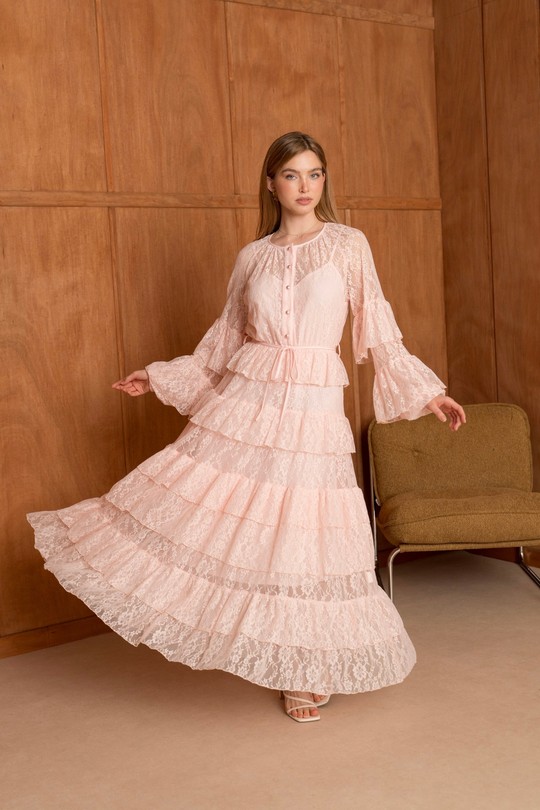 Maxi dresses Women Pink FRIME 2666 Efashion Paris