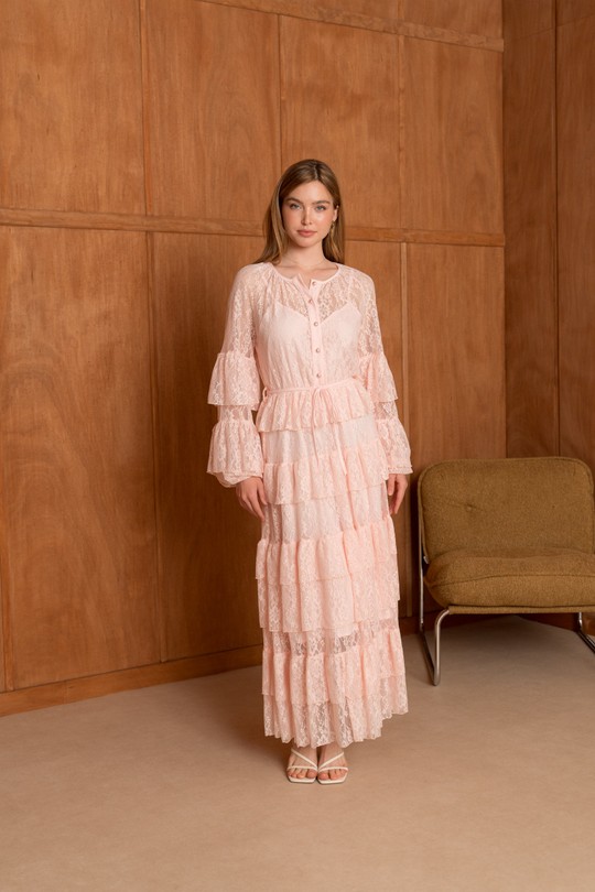 Maxi dresses Women Pink FRIME 2666 Efashion Paris
