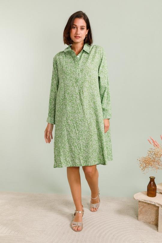 Midi dresses Women Green Emi-Jo 92753 Efashion Paris