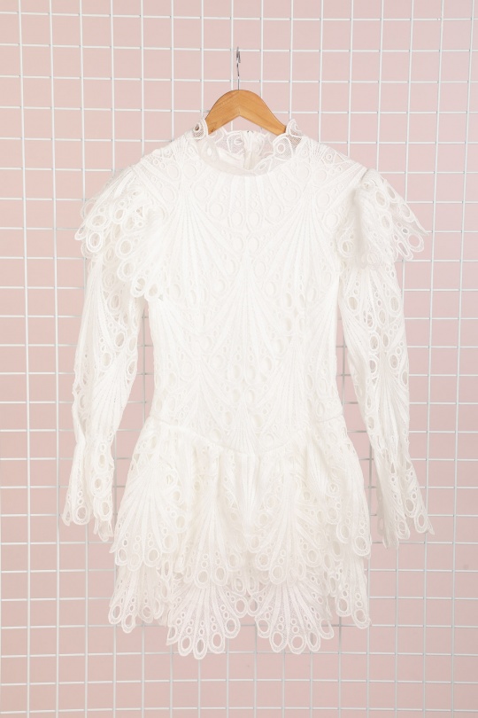 Robes mi-longues Femme Blanc MELENA DIFFUSION (anciennement ALINA)  F013 Efashion Paris