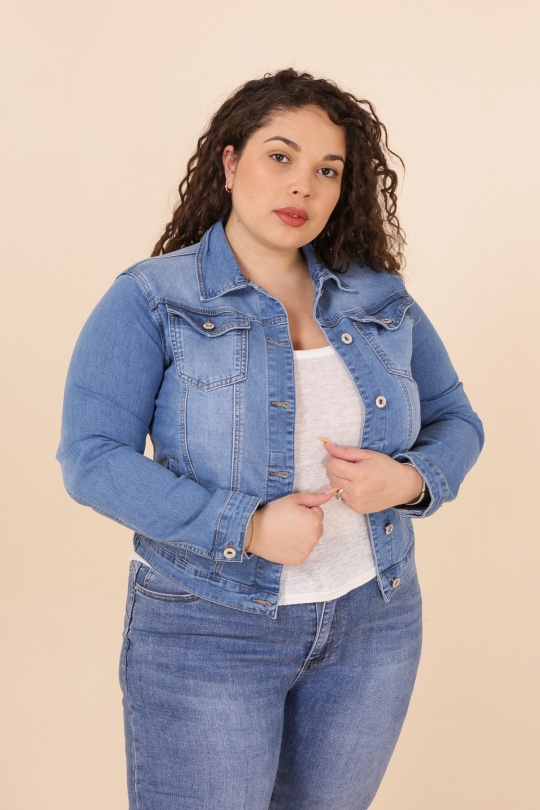 Vestes Femme Bleu clair MELENA DIFFUSION A2202 Efashion Paris