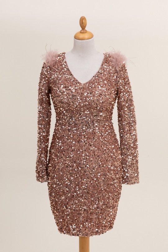 Robes courtes Femme Or MELENA DIFFUSION 8031 Efashion Paris