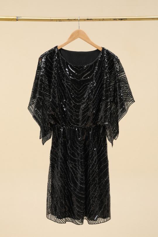 Robes mi-longues Femme Noir MELENA DIFFUSION 20226 Efashion Paris