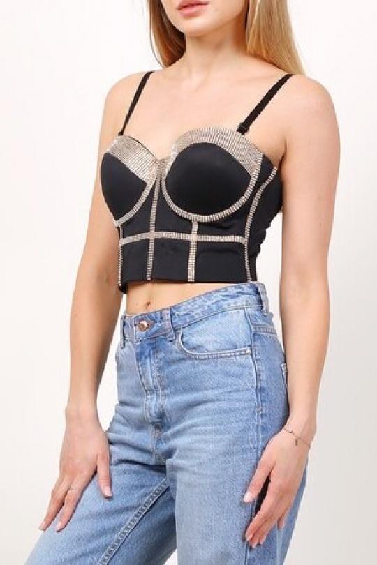 Tops Mujer Black/gold MELENA DIFFUSION 0731 Efashion Paris