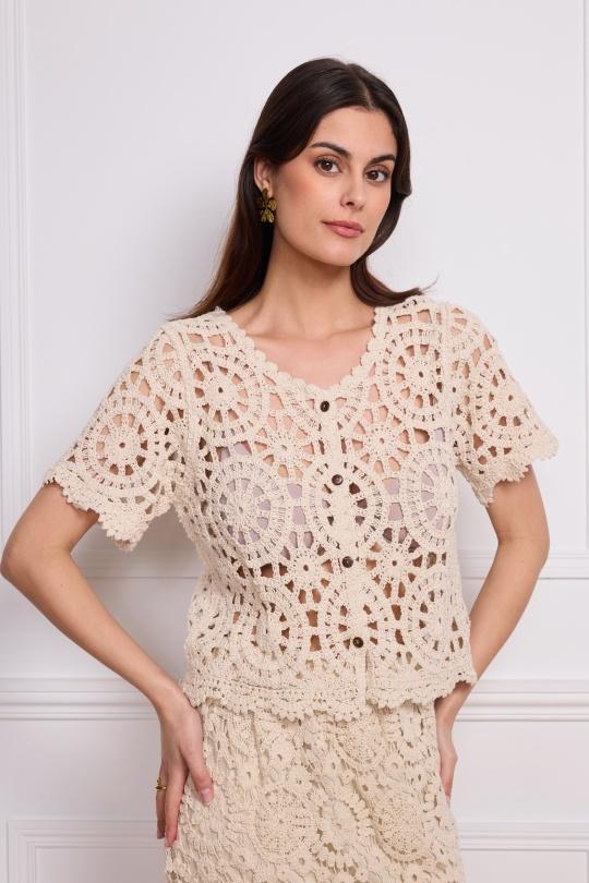 Tops Mujer Beige MELENA DIFFUSION Y2023 Efashion Paris