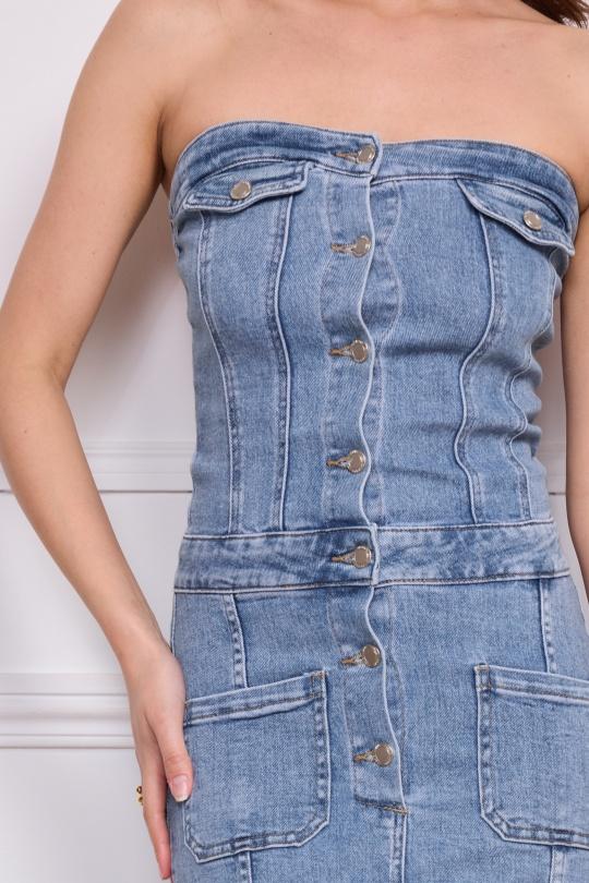 Robes longues Femme Bleu clair MELENA DIFFUSION E2861 Efashion Paris