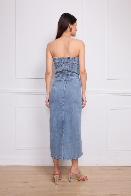 Robes longues Femme Bleu clair MELENA DIFFUSION E2861 Efashion Paris