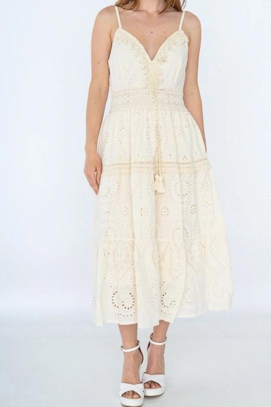Robes longues Femme Beige MELENA DIFFUSION 1616 Efashion Paris