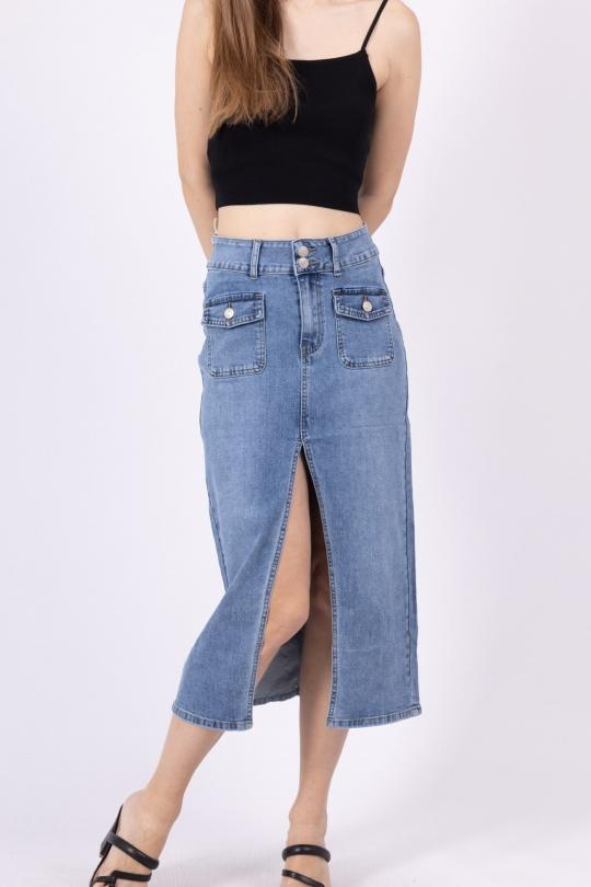 Jupes Femme Bleu clair MELENA DIFFUSION E2828 Efashion Paris