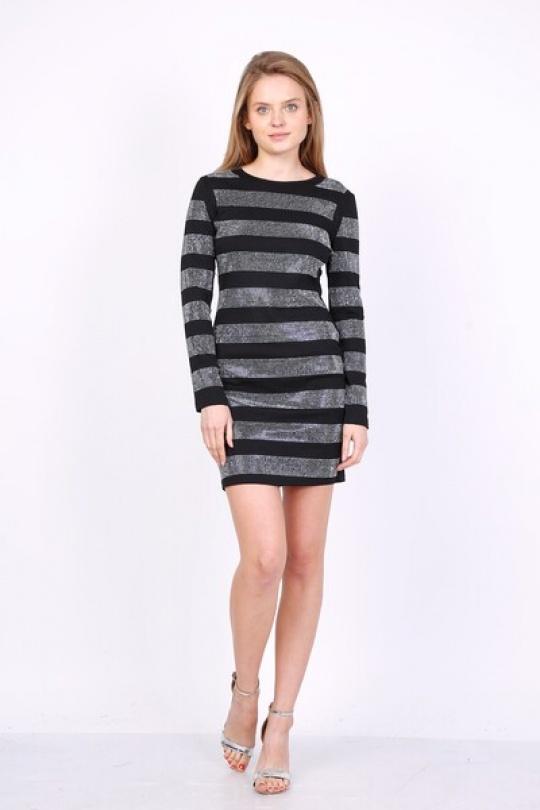 Robes courtes Femme Noir/argent MELENA DIFFUSION 8035 Efashion Paris