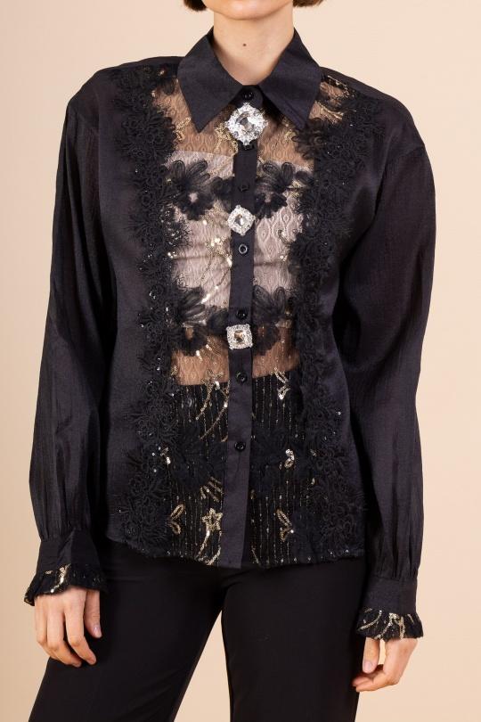 Chemises Femme Noir MELENA DIFFUSION F051 Efashion Paris