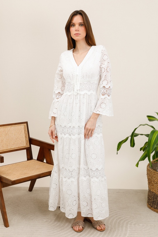 Robes longues Femme Blanc MELENA DIFFUSION 1803 Efashion Paris