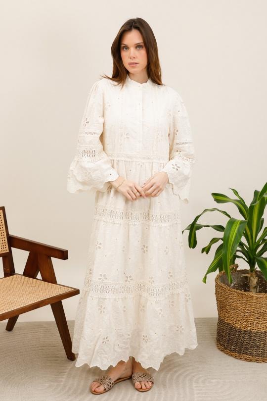 Robes longues Femme Beige MELENA DIFFUSION 1801 Efashion Paris