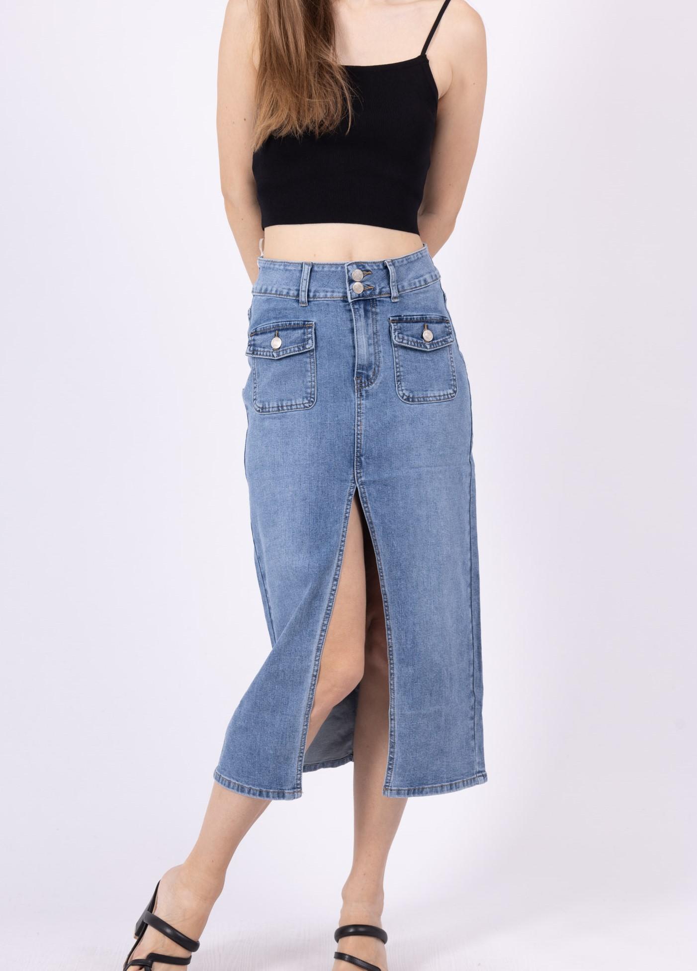 Jupes Femme Bleu clair MELENA DIFFUSION E2828 #c Efashion Paris