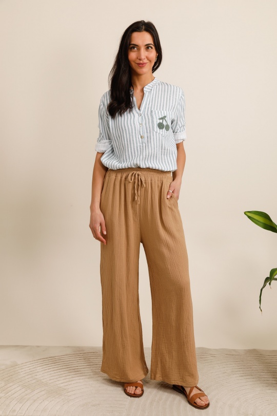 Trousers Women Camel ZELIA 91572 Efashion Paris