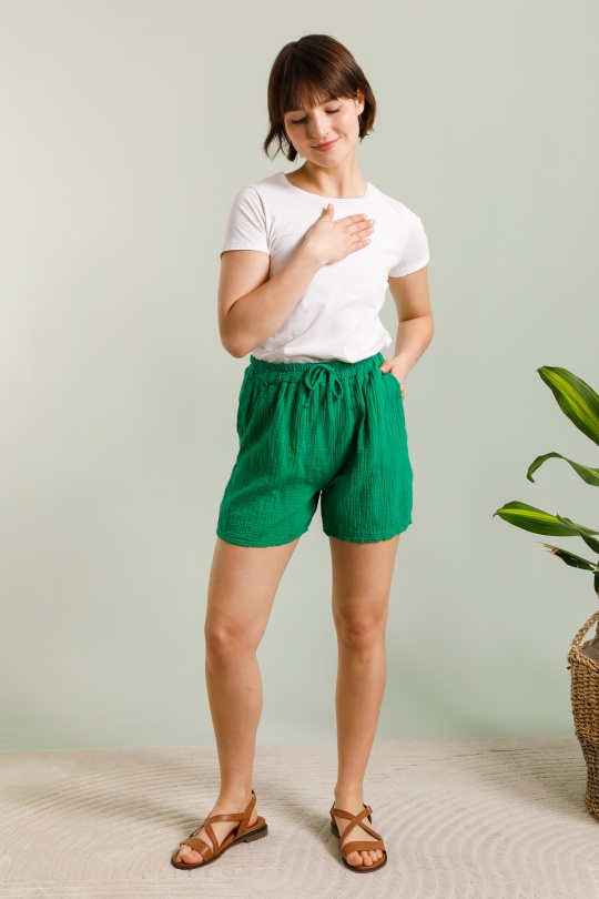 Shorts Women Green ZELIA 9184 Efashion Paris