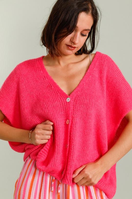 Cardigans Women Fushia ZELIA 24696 Efashion Paris