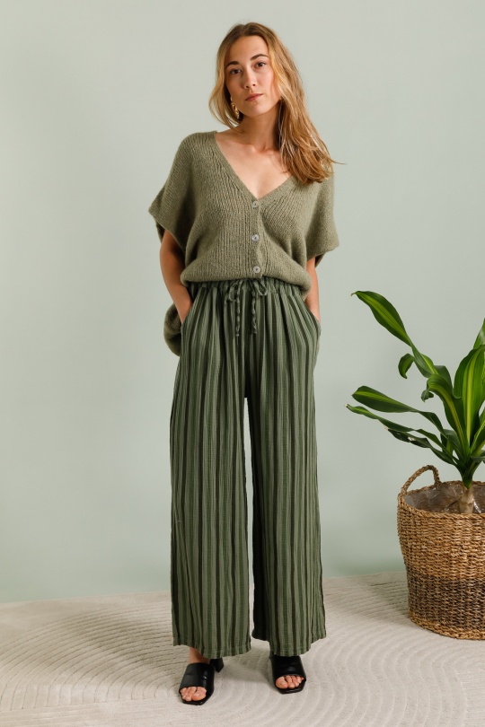 Trousers Women Khaki ZELIA 91572-2R Efashion Paris