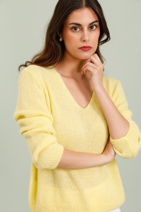 Maglioni Donna Pastel yellow ZELIA 3259 Efashion Paris