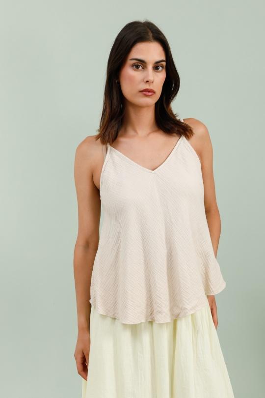 Débardeurs Femme Beige ZELIA 59530 Efashion Paris