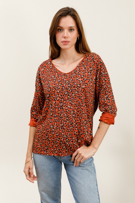 T-shirts Women Rust ZELIA 801122-LP Efashion Paris
