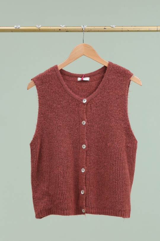 Gilets Femme Bois de rose ZELIA 35577 Efashion Paris