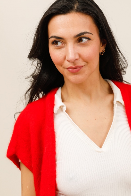 Cardigans Women Red ZELIA 25857 Efashion Paris