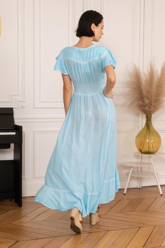 Robes longues Femme Bleu ciel LAST QUEEN 9982-0016 Efashion Paris