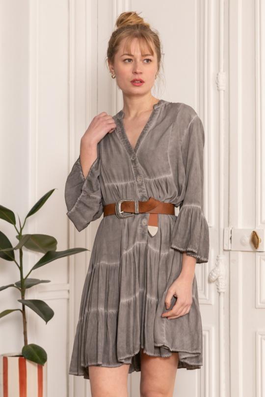 Short dresses Women Grey LAST QUEEN 8985-0019 Efashion Paris
