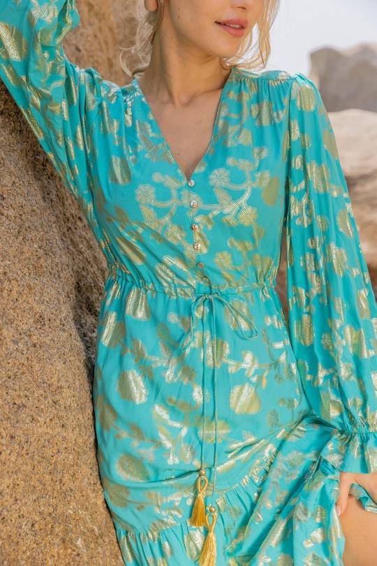 Vestidos largos Mujer Cyan LAST QUEEN 9979-01 Efashion Paris