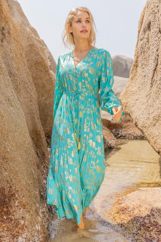 Vestidos largos Mujer Cyan LAST QUEEN 9979-01 Efashion Paris