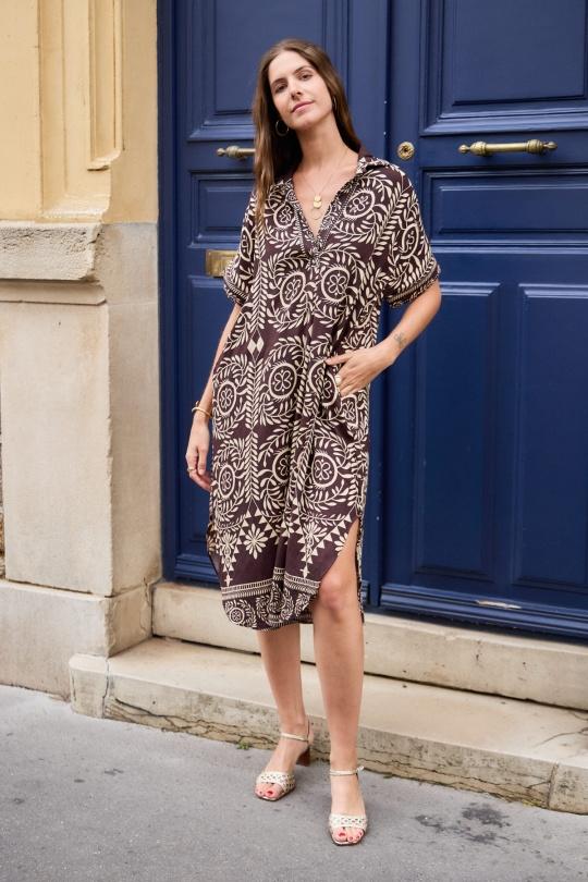 Robes mi-longues Femme Noir LAST QUEEN 9929-1876 Efashion Paris