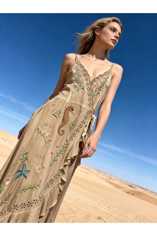 Maxi dresses Women Beige LAST QUEEN D7986-8708 Efashion Paris