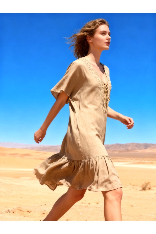 Robes courtes Femme Beige LAST QUEEN 8958-8708 Efashion Paris