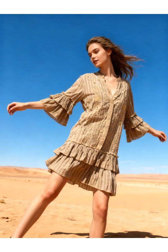 Robes courtes Femme Beige LAST QUEEN 8948-31108 Efashion Paris