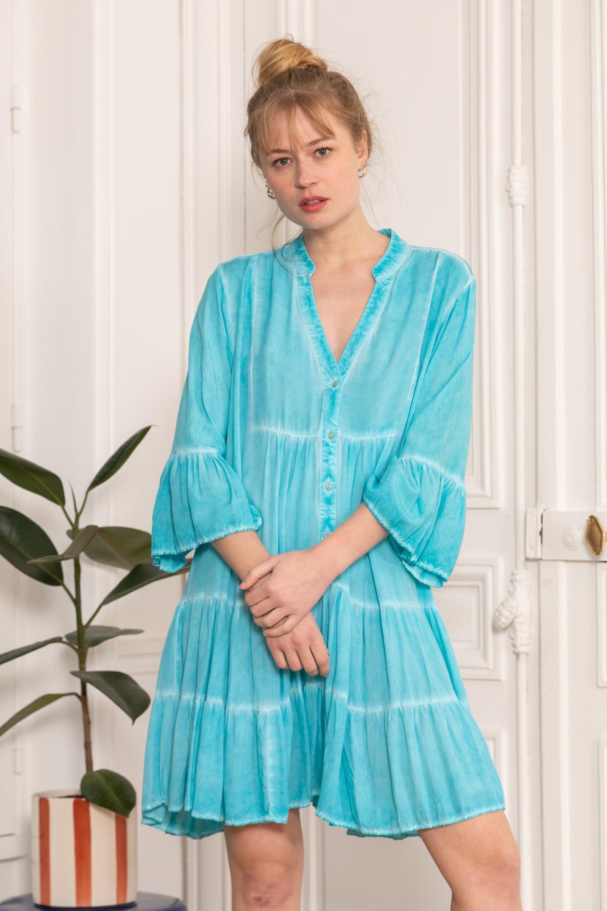 Robes courtes Femme Turquoise LAST QUEEN 8985-0037 #c Efashion Paris