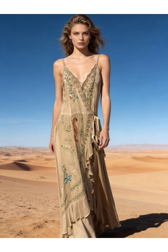 Maxi dresses Women Beige LAST QUEEN D7986-8708 #c Efashion Paris