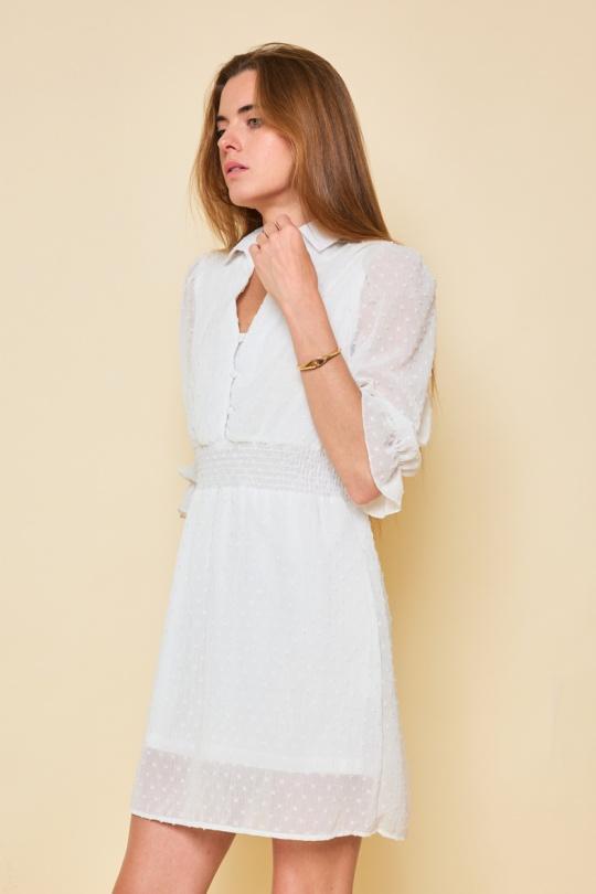 Robes courtes Femme Blanc Golden Live 8938 Efashion Paris