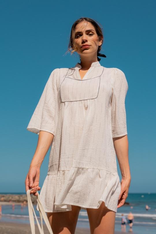 Robes courtes Femme Blanc Golden Live 11991 Efashion Paris