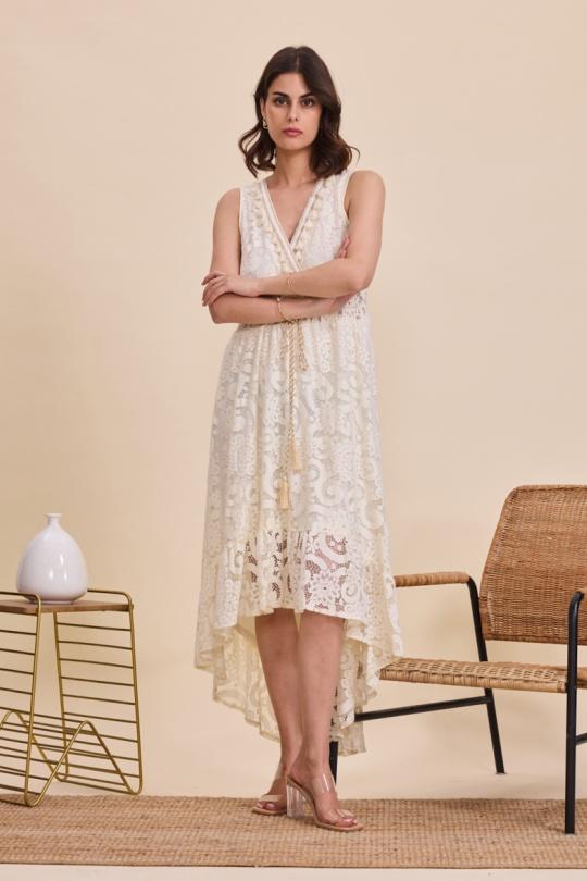 Robes longues Femme Beige Golden Live 9144 Efashion Paris
