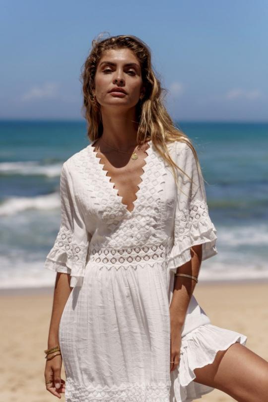 Vestidos cortos Mujer White Golden Live 12043 Efashion Paris