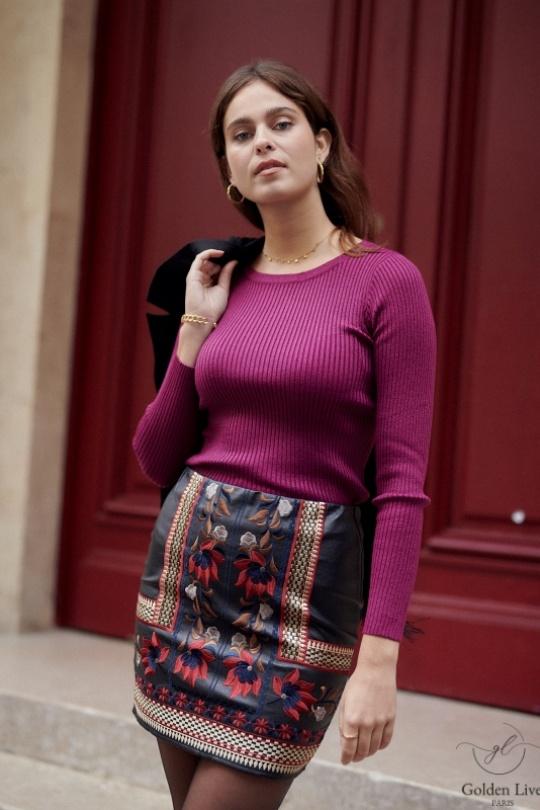 Faldas Mujer Brown Golden Live 3881 Efashion Paris